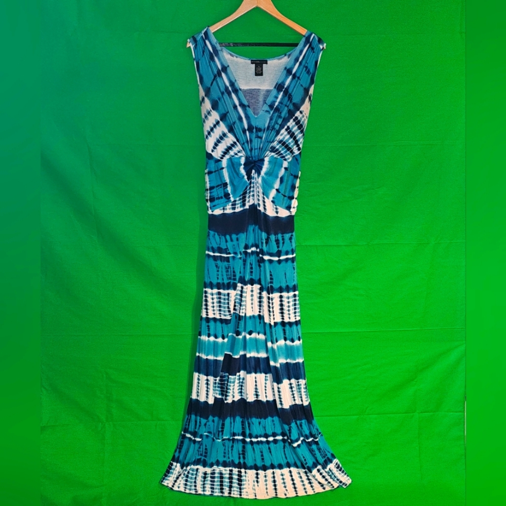 Blue & White Tie Dye Maxi Dress